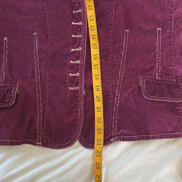 Sunset Cove Y2K VTG corduroy jacket cropped plum button-down front pockets 16p - Picture 13 of 13